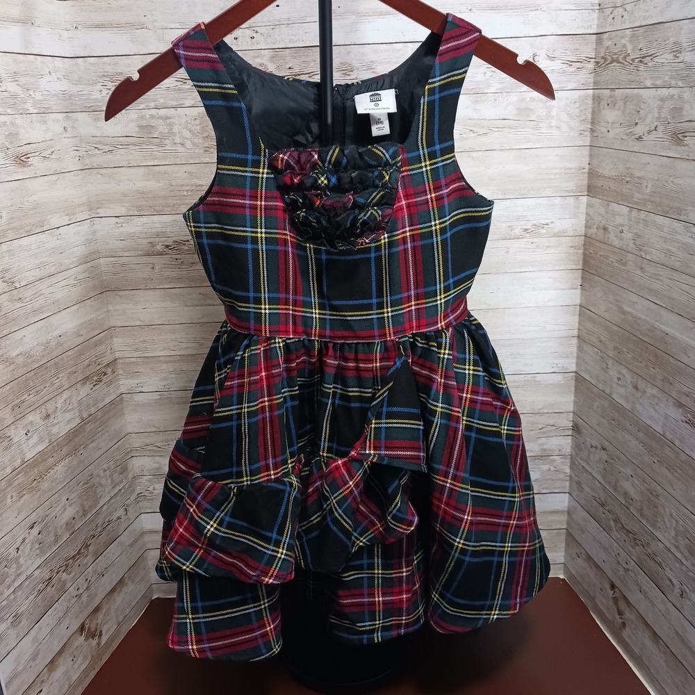 Harajuka From Target Girl's Black Plaid Jumper w/ black net petticoat Sz M 7/8